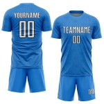 Sports Shape White-Black Sublimation Uniform Jersey Soccer Blue Powder Geometric Custom