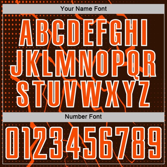 Soccer Brown Sublimation Lightning Jersey Custom Orange-White Uniform Sports