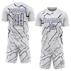 Jersey Custom Sports Sublimation Soccer White Lightning Navy Uniform