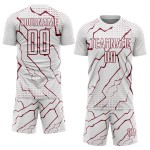 Lightning Crimson Jersey Sports Soccer White Uniform Sublimation Custom