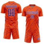 Sports Custom Sublimation Soccer Uniform Lightning Jersey Orange Purple-White