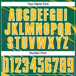 Soccer Sports Green Lines Custom Uniform Kelly Gold-White Sublimation Jersey