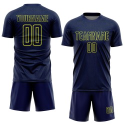 Uniform Shape Neon Geometric Sublimation Custom Sports Soccer Yellow Jersey Navy Uniform Shape Neon Geometric Sublimation Custom Sports Soccer Yellow Jersey Navy