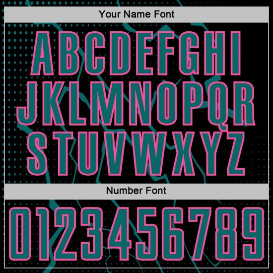 Jersey Soccer Sports Uniform Black Custom Teal-Pink Sublimation Lightning